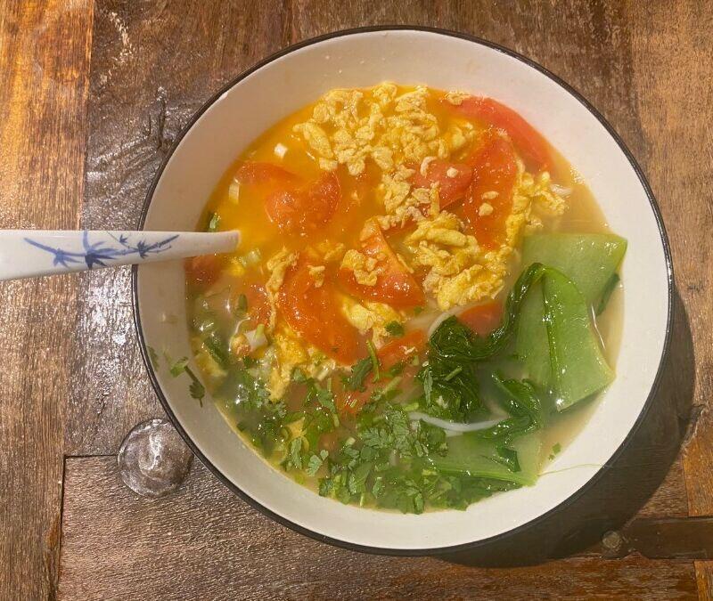 Tomato Eggs Noodle Soup